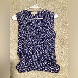 Banana Republic Blue and White Sleeveless Blouse